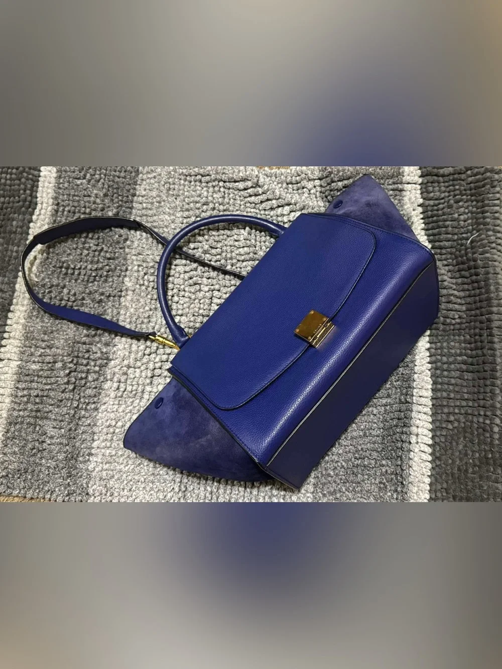 Structured Top-Handle Women's Bag in Deep Blue